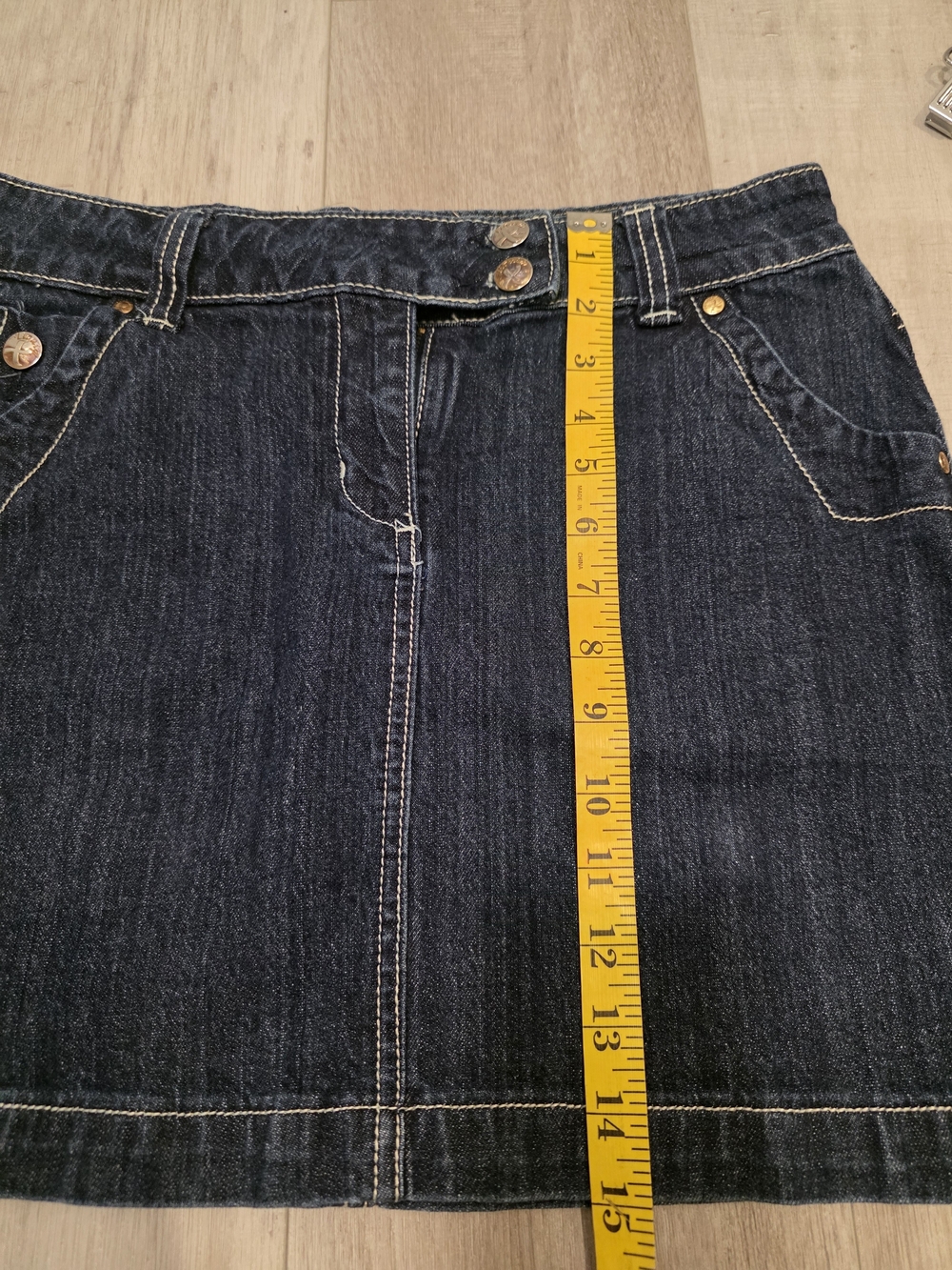Micro mini skirt Dark Wash Denim Y2K Size 9/10 Stretch bimbocore - Picture 6 of 7